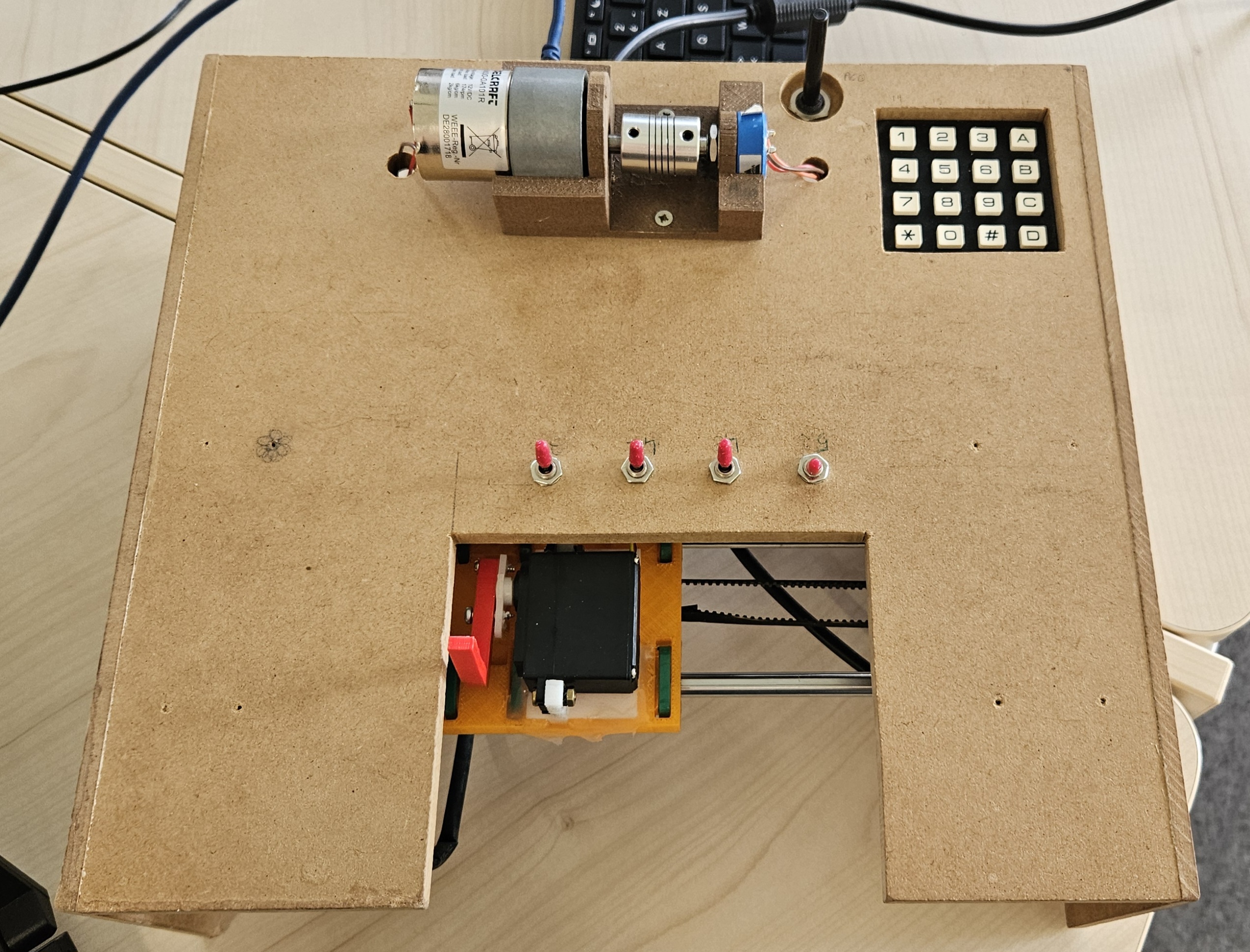 Useless machine hardware